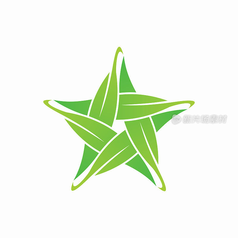 Star Leaf Logo Template Design